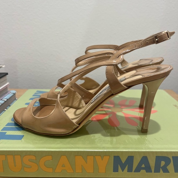 Jimmy Choo Paxton Nude Patent Leather Heel - Picture 8 of 12